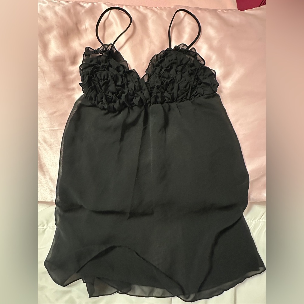 Sexy Black Y2K Rampage Ruffled Babydoll